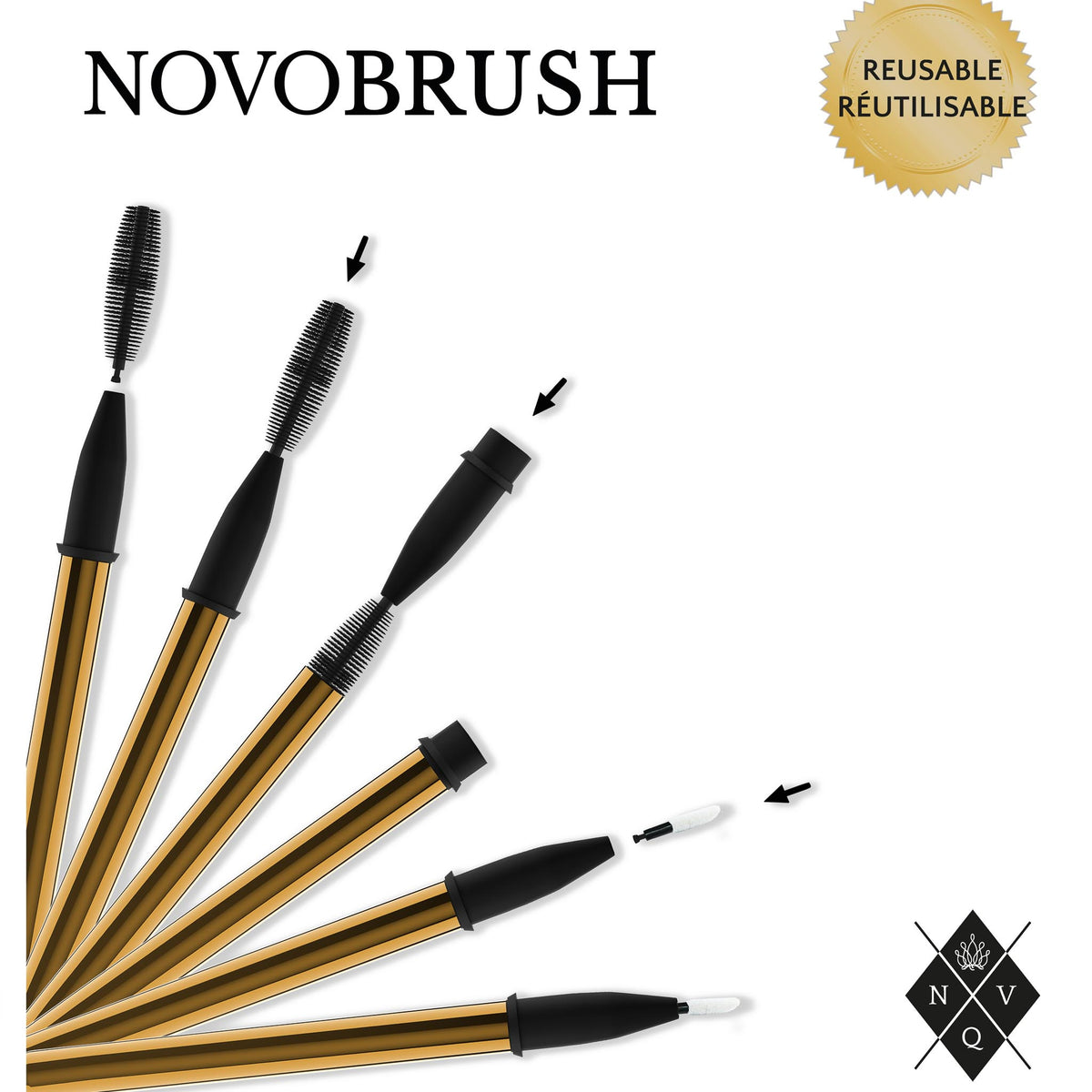 Reusable Silicone Replacement Tips for Novobrush™ Mascara (10x