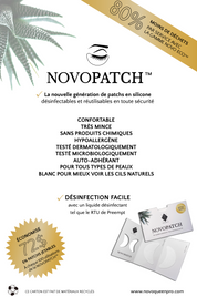 Pamphlet d'information NovoPatch - Patch Blanche en Silicone Écologique - Nouvelle Génération, Réutilisable et Désinfectable pour le Rehaussement de Cils et Extensions de Cils | NovoPatch Information Pamphlet - Eco-friendly White Silicone Patch - Next Generation, Reusable and Disinfectable for Eyelash Lift and Eyelash Extensions