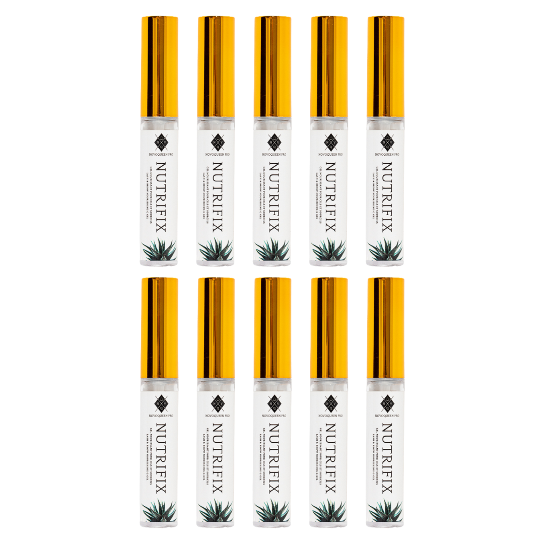 Paquet de Dix Gel Fixateur Nutrifix pour Cils et Sourcils - Nourrit et Fixe - Pour Extensions Cils, Lash Lift et Tint, Cils, Lifting des Cils Naturels | Pack of Ten Nutrifix Fixing Gel for Eyelashes and Eyebrows - Nourishes and Sets -For Eyelash Extensions, Lash Lift and Tint, Natural Lashes